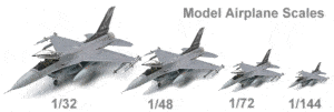 What are the Airplane scale sizes for models
