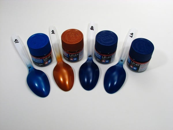 Mica blue metallic orange racing blue and pearl blue