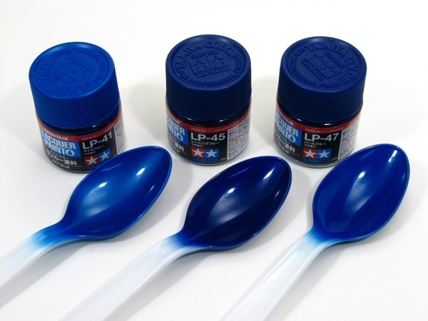 Tamiya acrylic lacquer pure blue colors