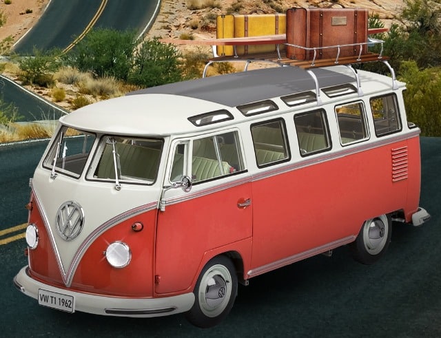 Image of VW T1 Samba Camper Van 1:8 scale model, as part of a blog about building model cars.