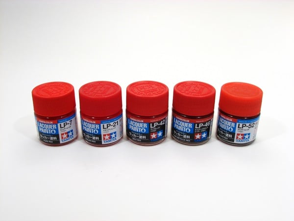 Tamiya acrylic lacquer red colors