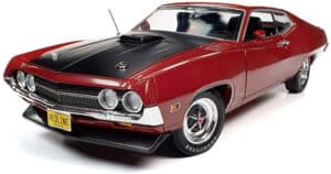 American Muscle 1970 Ford Torino Cobra (Class of 1970) Diecast Car Red, 1:18 Scale Model Car Kit Collectible Diecast Cars - Advanced Vintage Model Car Kits for Adults and Kids