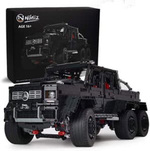 Nifeliz Black Pickup G63 6X6 MOC Building Blocks and Engineering Toy, Adult Collectible Model Cars Kits to Build, 1:8 Scale Truck Model