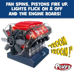 Playz V8 Combustion Engine Model Building Kit With Sound & Lights