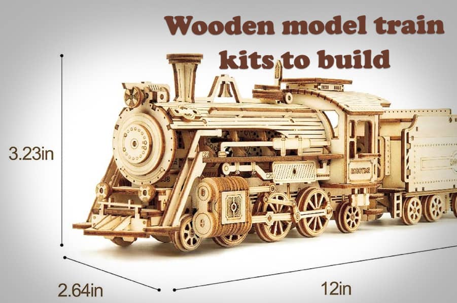 Wooden model train kits to build