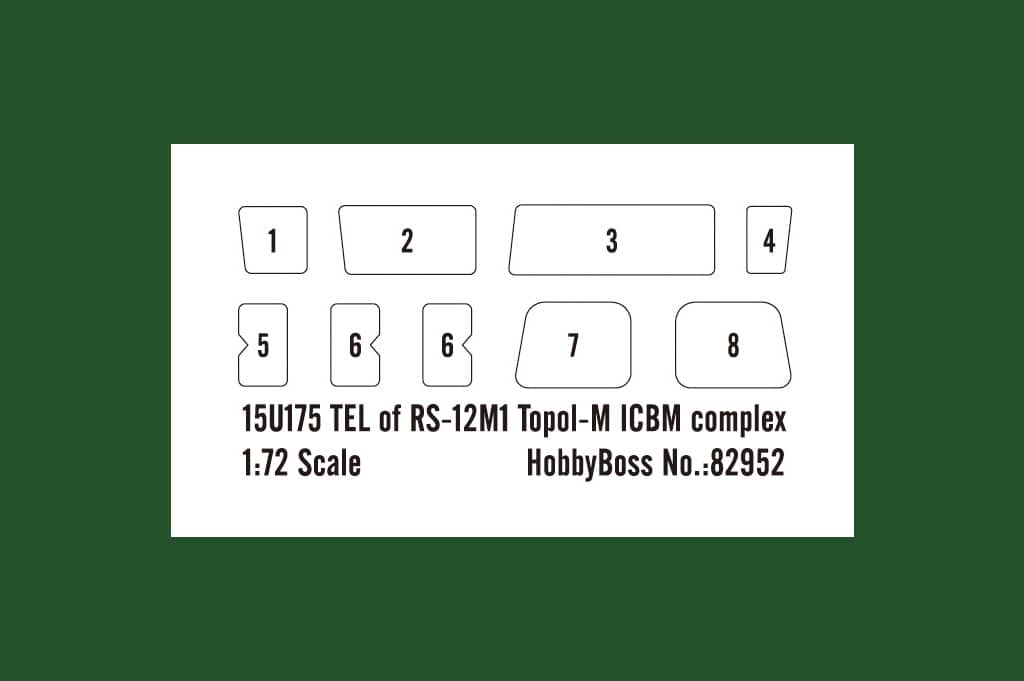 1-72 15U175 TEL of RS-12M1 Topol-M ICBM complex ITEM No. 82952 Mask