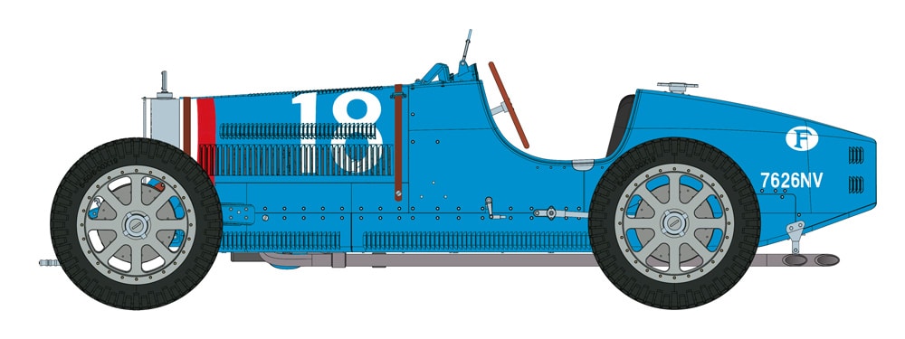 December 112th Italeri Bugatti Type 35B Blue Art