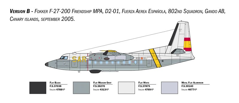 Italeri 1:72 Fokker F-27 Maritime Patrol Colour Pattern-2