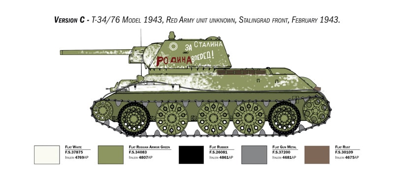 Italeri 1:35 T-3476 Model 1943 Early Version Premium Edition Colour Pattern-3