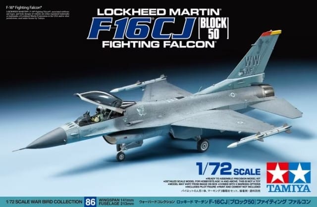 Lockheed Martin F-16CJ Block 50 Fighting Falcon War Bird Collection Tamiya No 60786 1-72