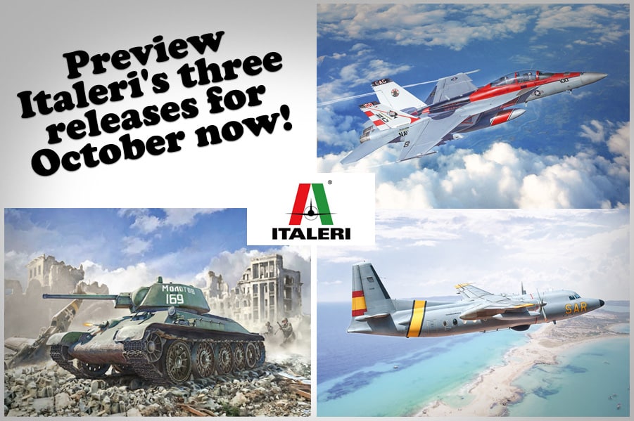 Preview Italeri's three releases for October! Boxart, Decal Sets, Colour Patterns.