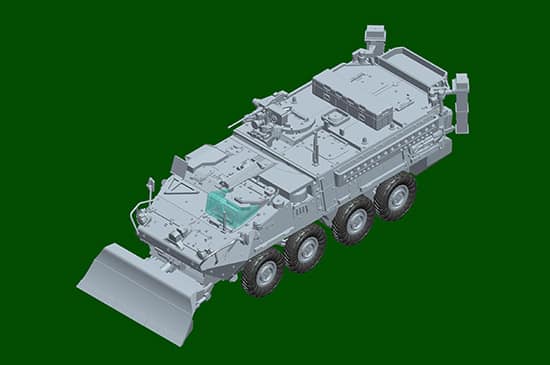 Trumpeter December 2022 Stryker M1132 construction vehicle with LWMR mine sweeper and SOB construction shovel