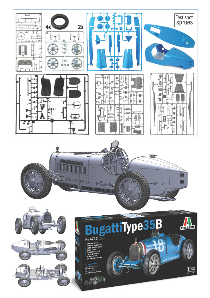 Italeri Bugatti Type 35B kit Detail