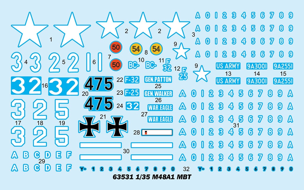 135 M48A1 MBT Decal