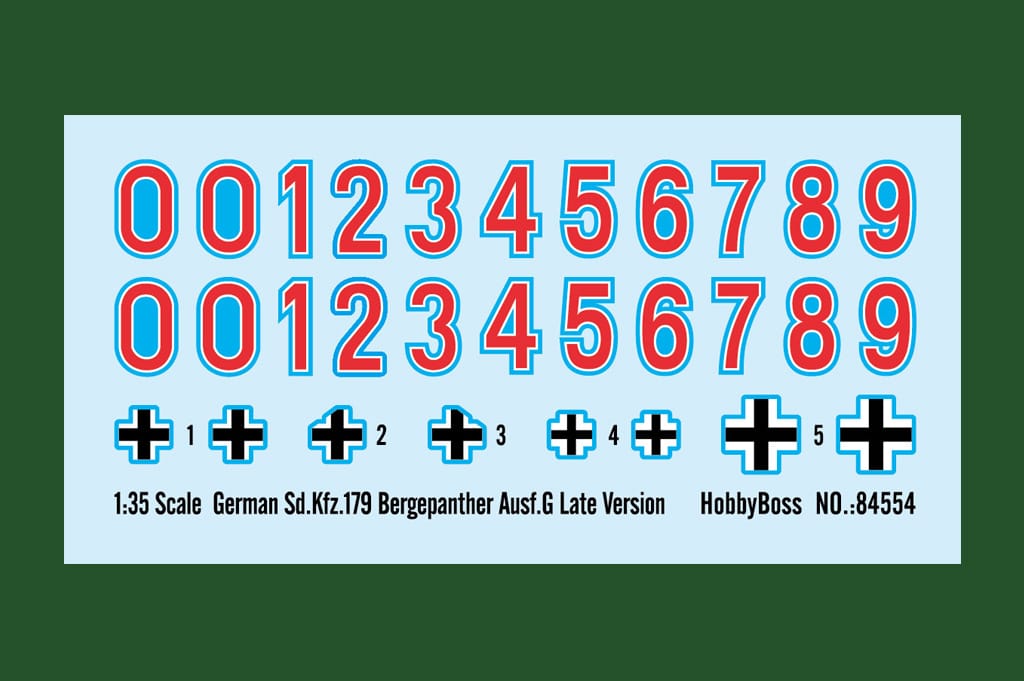 135 Scale German Sd.Kfz.179 Bergepanther Ausf.G Late Version 84554 Decal