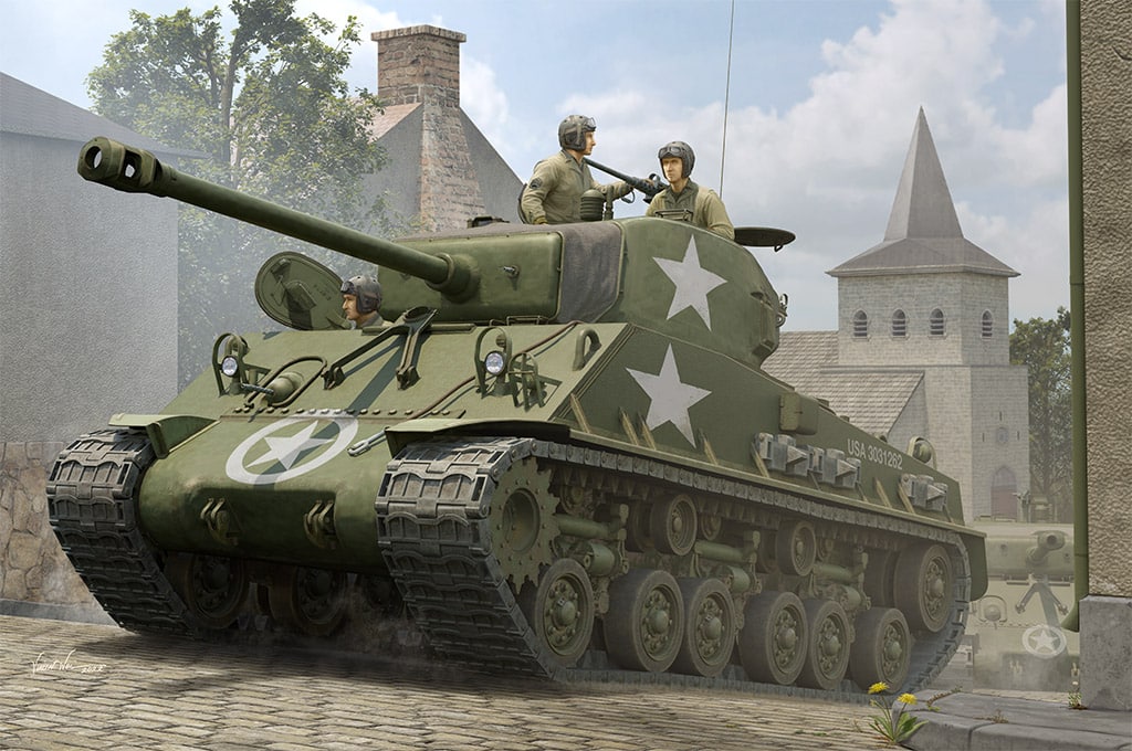 116 M4A3E8 Medium Tank WWII wT66 Tracks Art