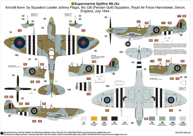 Supermarine Spitfire Mk.IXc A17001-layout-A