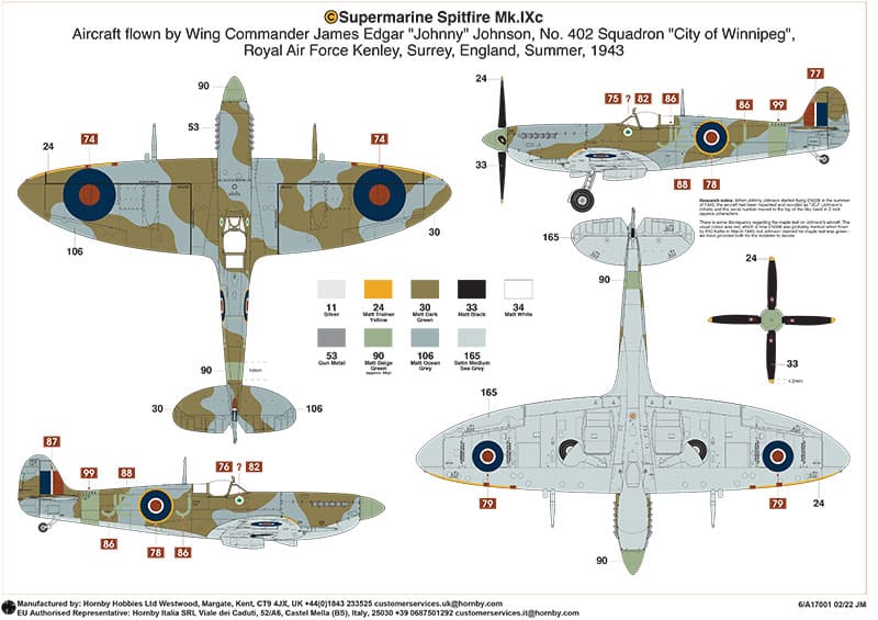 Supermarine Spitfire Mk.IXc A17001-layout-C