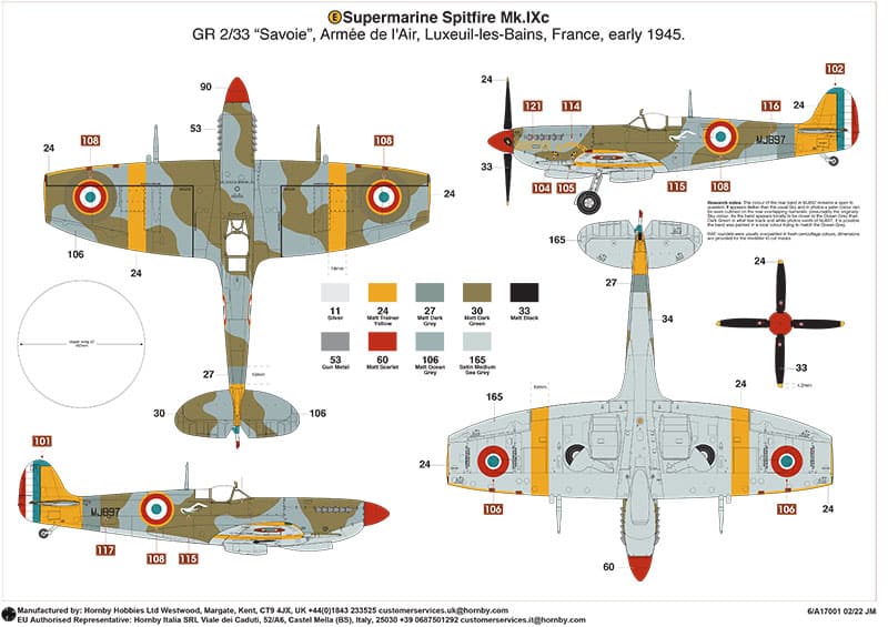 Supermarine Spitfire Mk.IXc A17001-layout-E