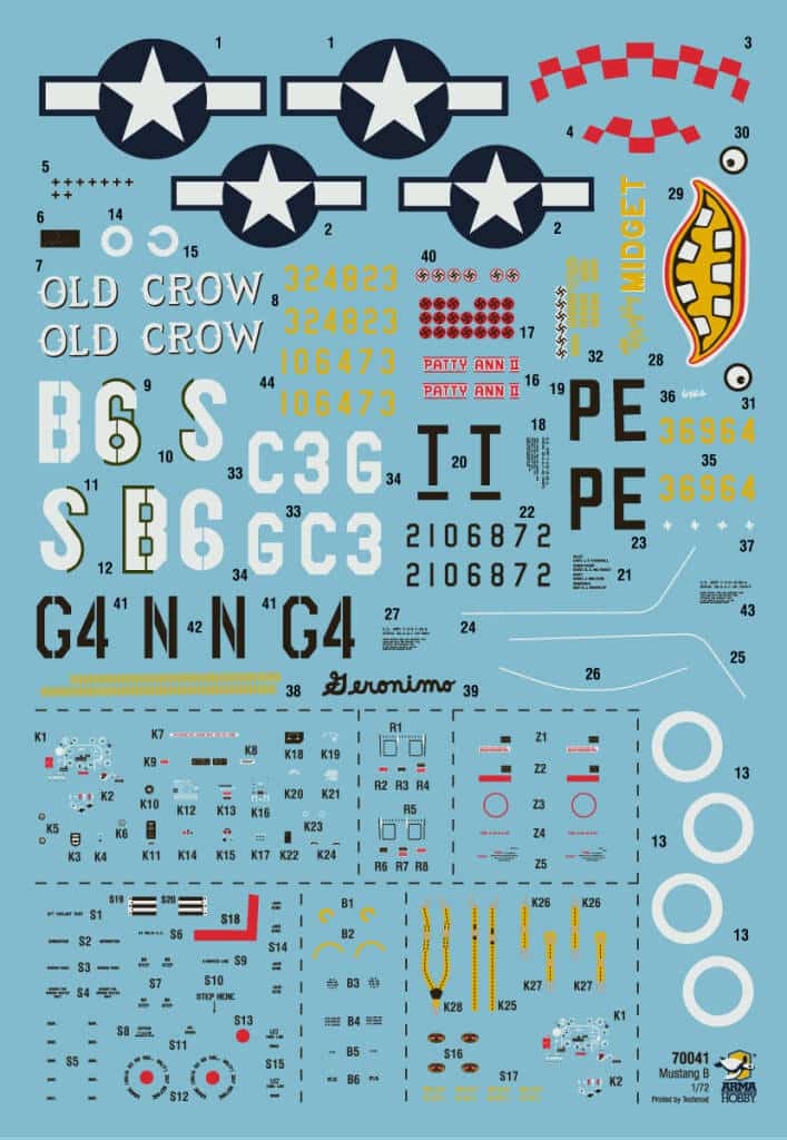 Arma Hobby's new 172 scale P-51B Mustang Decals