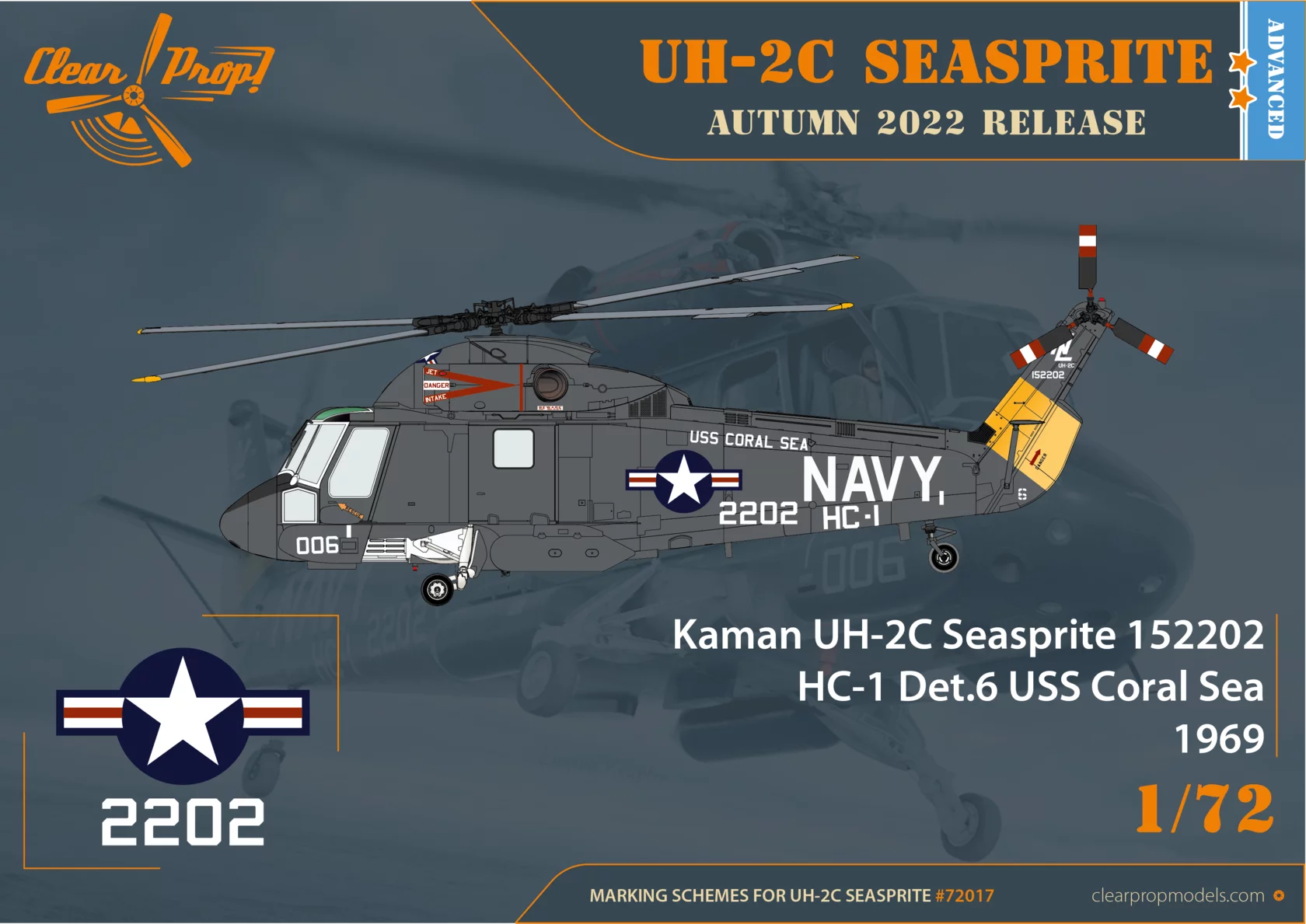 Clear Prop! 172 Kit No. CP72017 - UH-1C Seasprite Painting and Marking-2