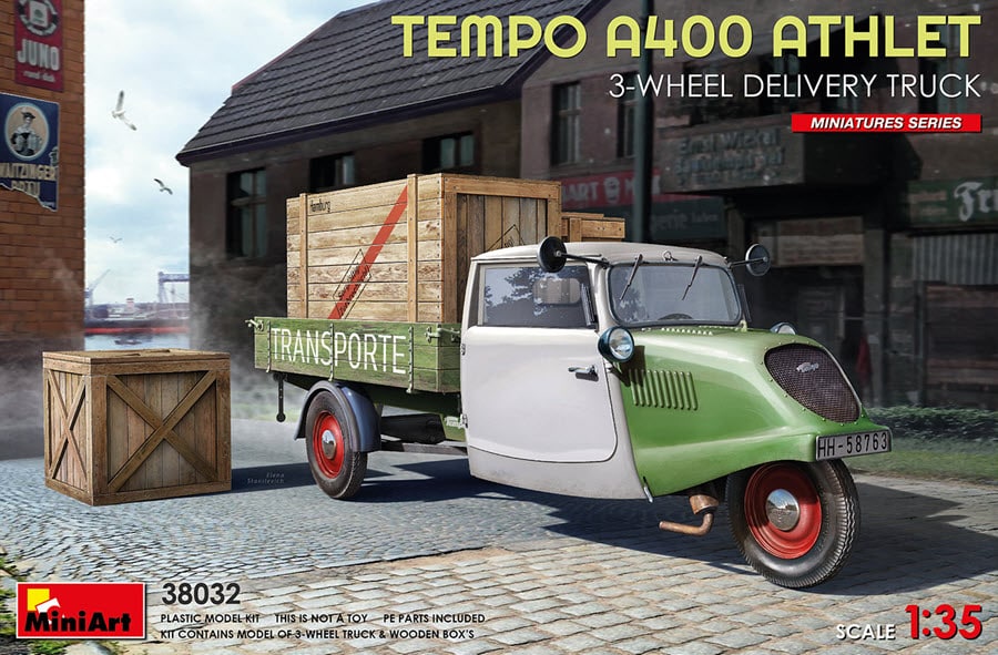 MiniArt 135 scale Tempo A400 Athelet 3-wheel truck Box Art