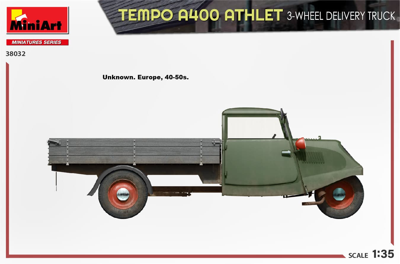 MiniArt 135 scale Tempo A400 Athelet 3-wheel truck Painting-3