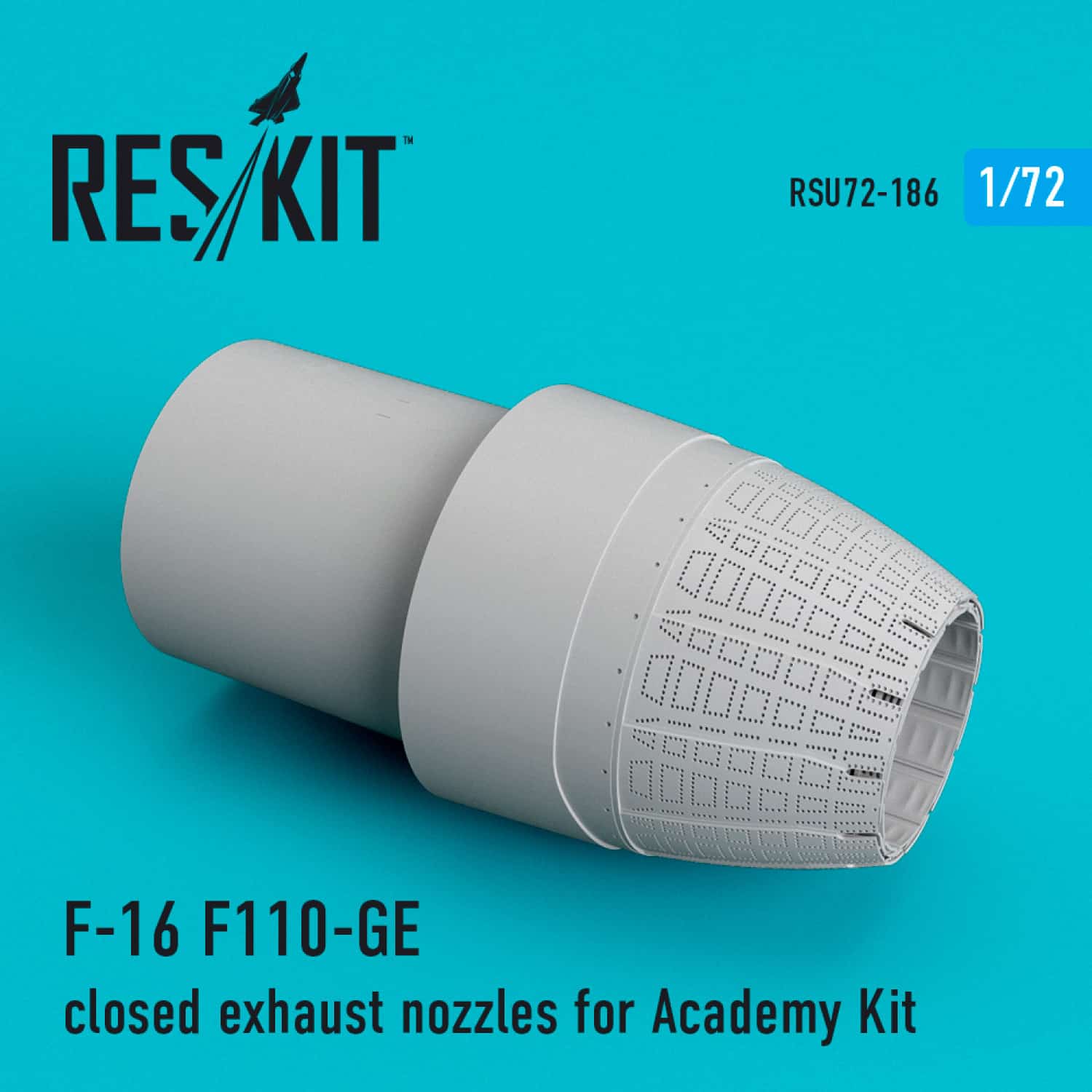 Reskit 172 F-16 F110-GE close exhaust nozzles for Academy Kit