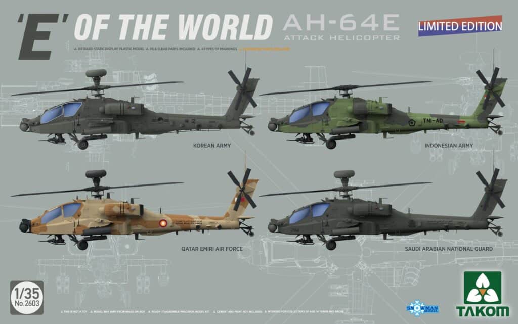 Takom new Apaches Ah-64D Painting Marking