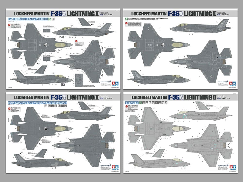 Tamiya 61124 48th scale Lockheed Martin F-35A Lightning II Painting and Color Markings