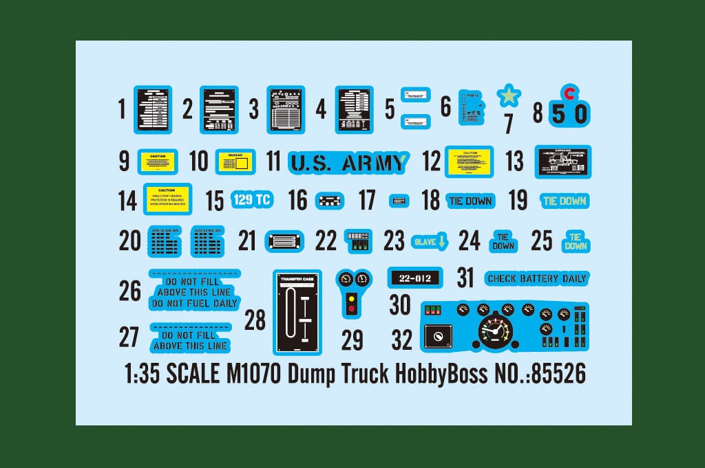 135--M1070-Dump-Truck--ITEM-No-85526-Decal