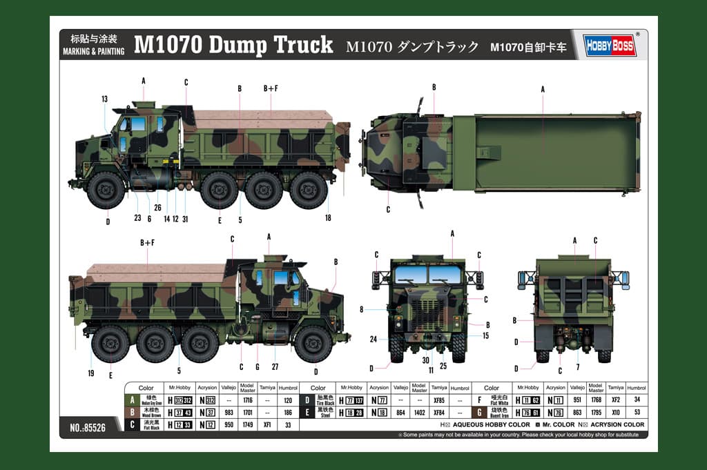 135--M1070-Dump-Truck--ITEM-No-85526-Painting-and-Marking
