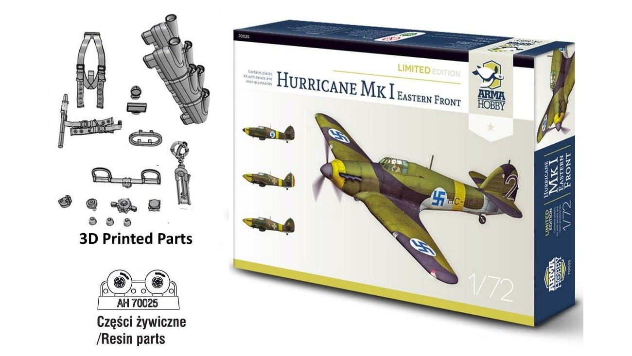 Arma Hobby Hurricanes MK I Box and 3D Parts