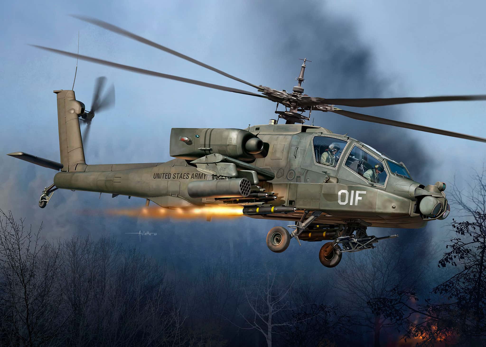 Revell 172 AH-64A Apache 03824 Art