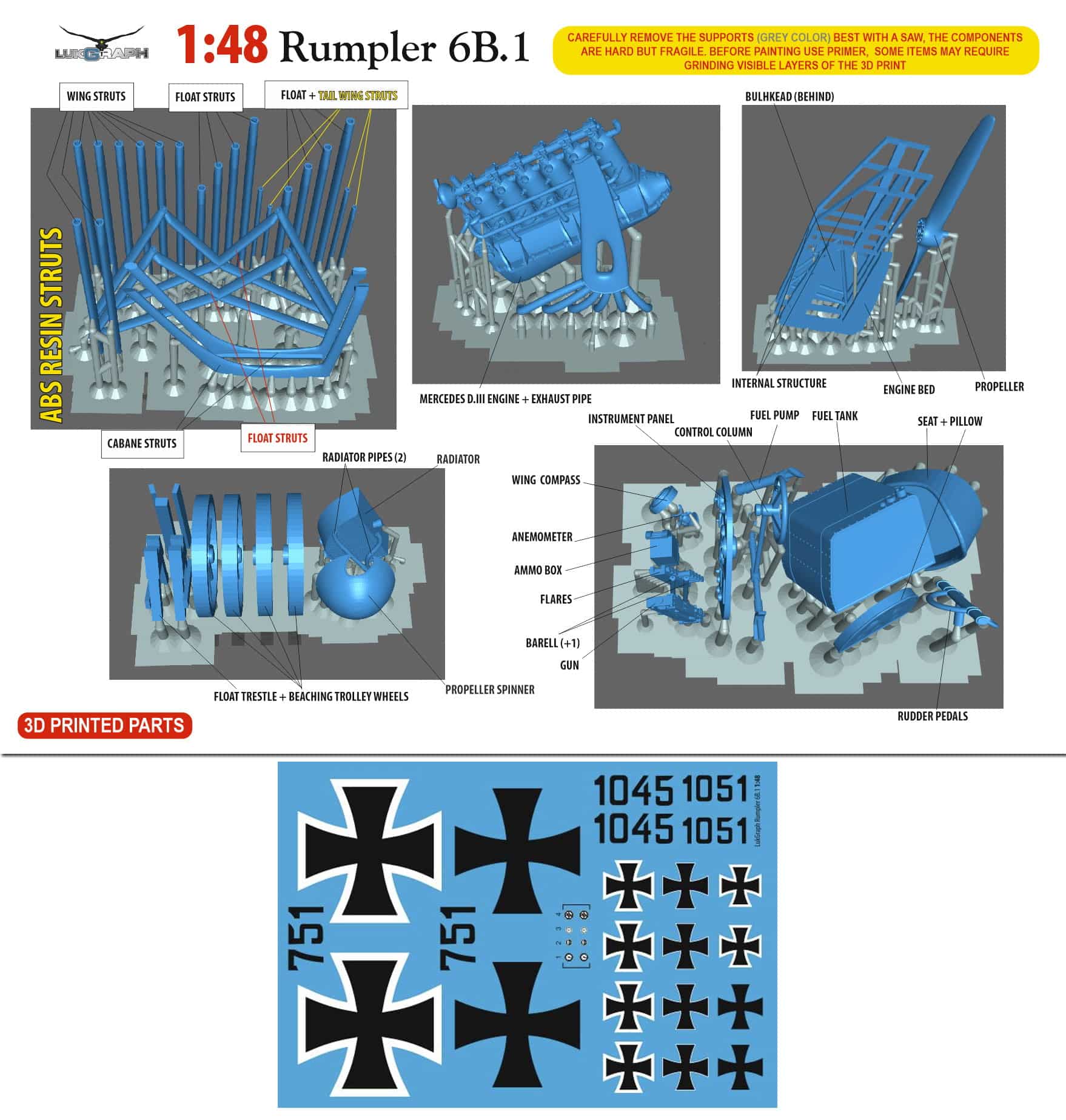 Rumpler 6B.1 148 Parts-4