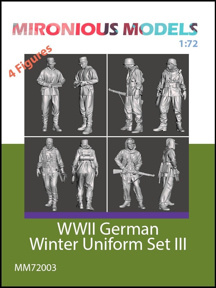 Mironious Models 1/72 scale figures, WW2 German Winter Uniform Set 3