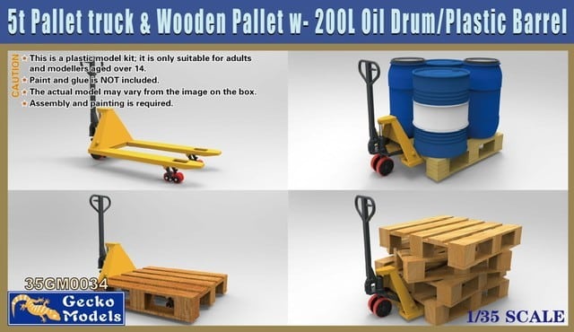 Gecko Pallet Truck & Wooden Pallet & Oil Drum & Plastic Barrel
