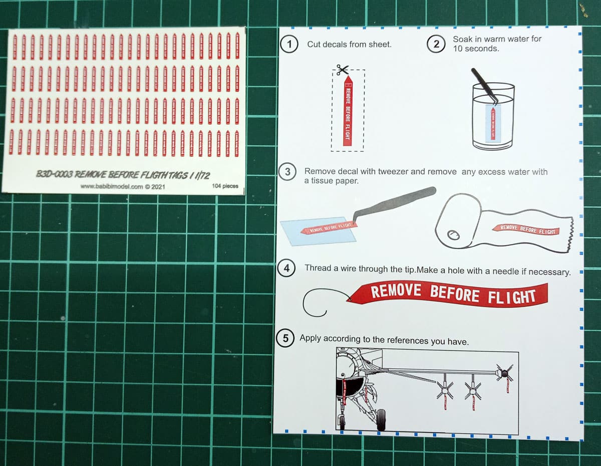 Remove Before Flight Streamers 3D Decal Set For All 1/72 Kits-2