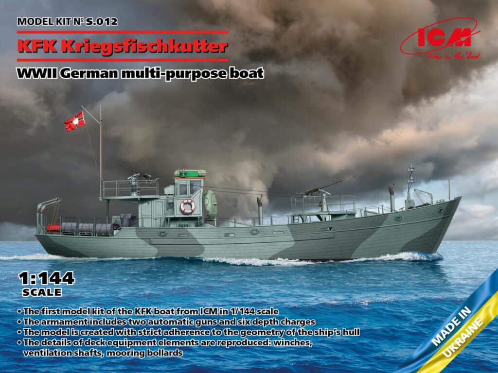 ICM New Model Kits! KFK Kriegsfischkutter WWII German multi-purpose boat Box Art