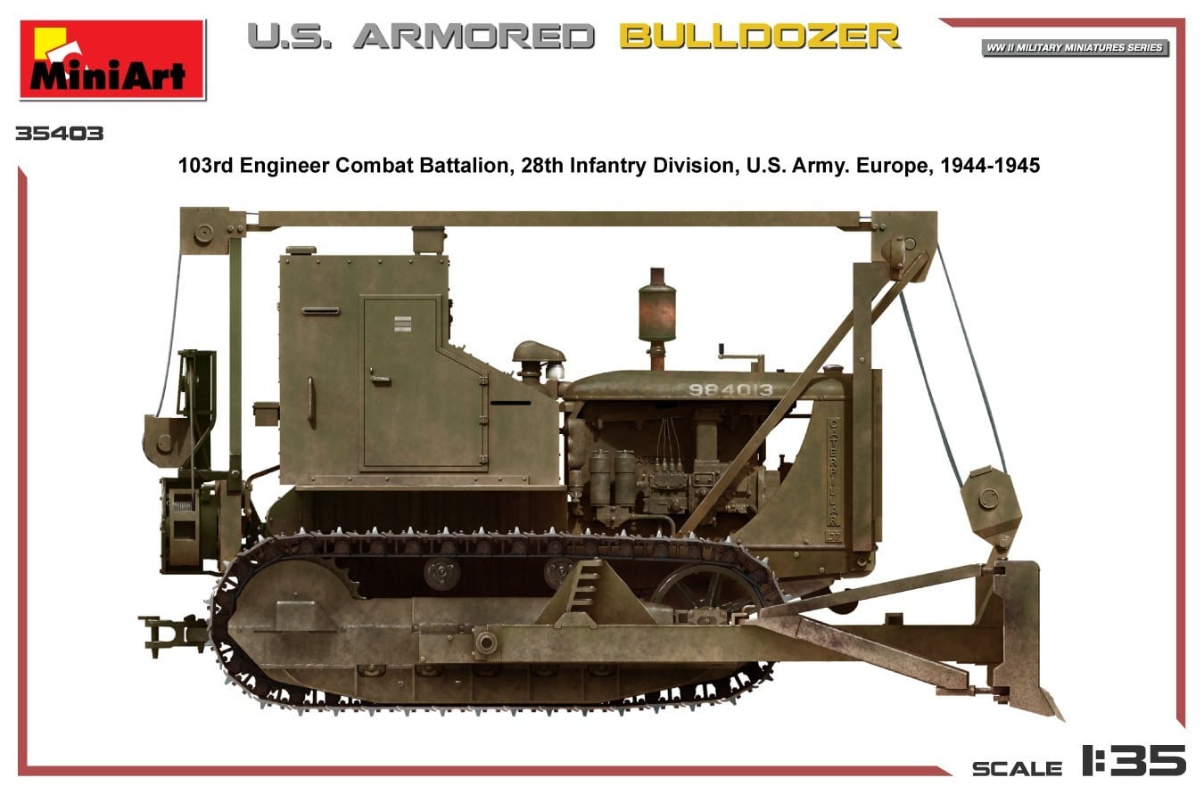 MiniArt Kit 135 U.S. Armored Bulldozer Paint and Marking-1
