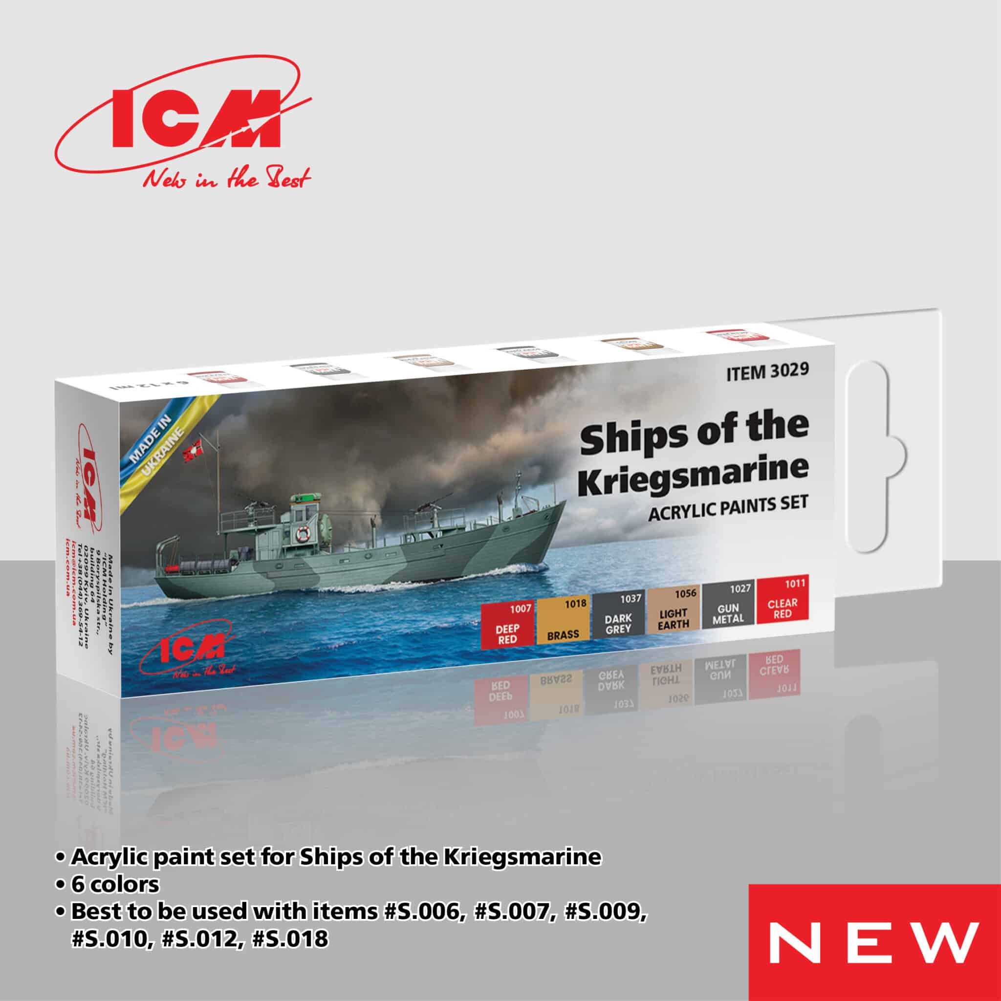 ICM Аcrylic paints set for ships of the Kriegsmarine Box