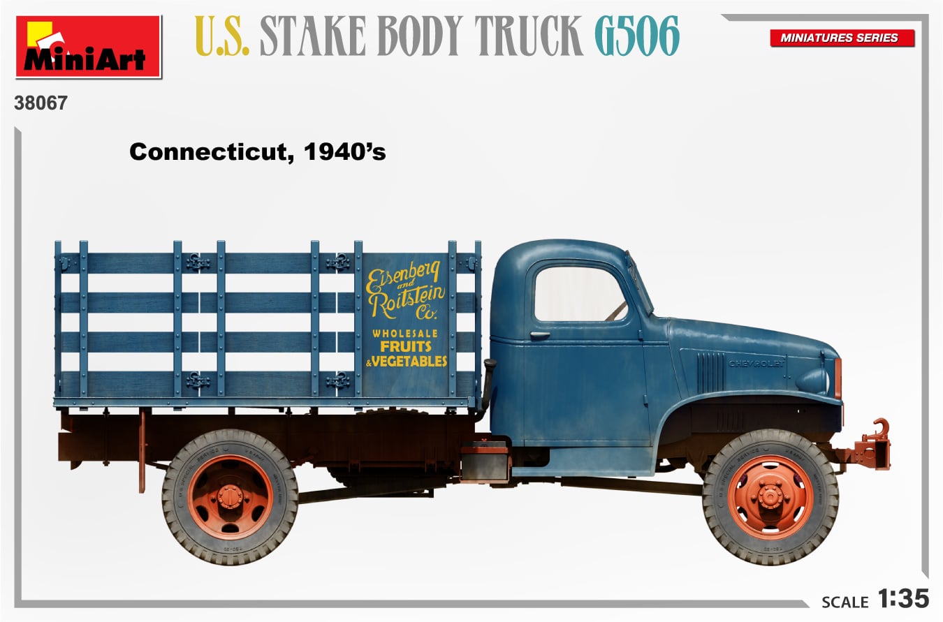 MiniArt U.S. Stake Body Truck Connecticut 1940