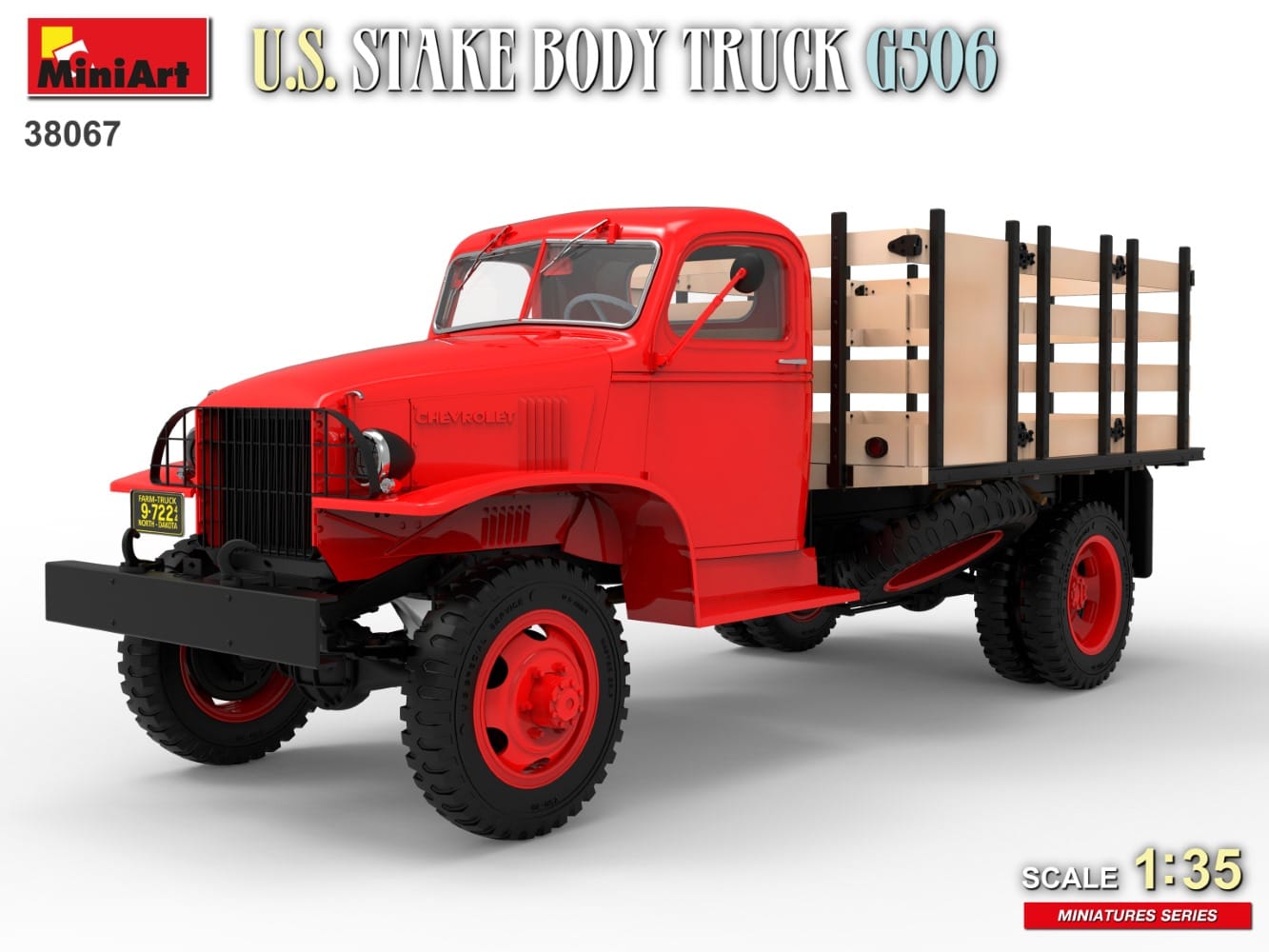 MiniArt U.S. Stake Body Truck Red