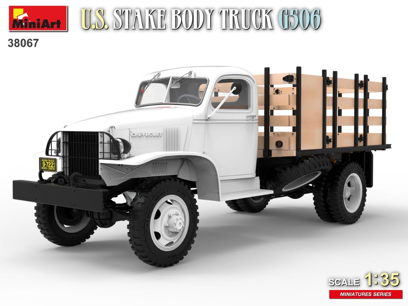 MiniArt U.S. Stake Body Truck White