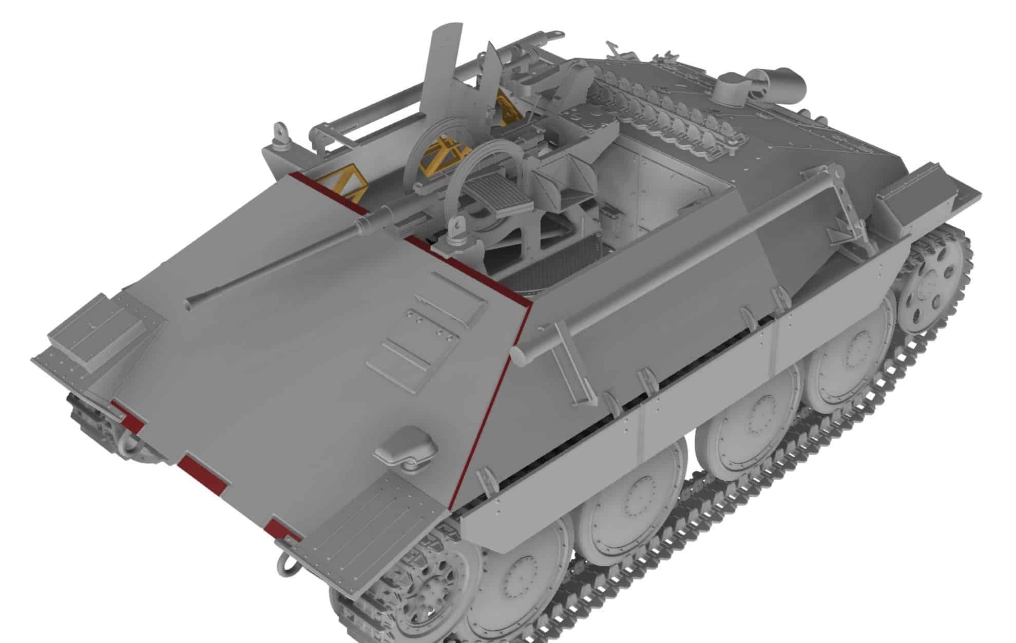 Thunder Model Bergepanzer Hetzer with 2cm Flak CAD-1