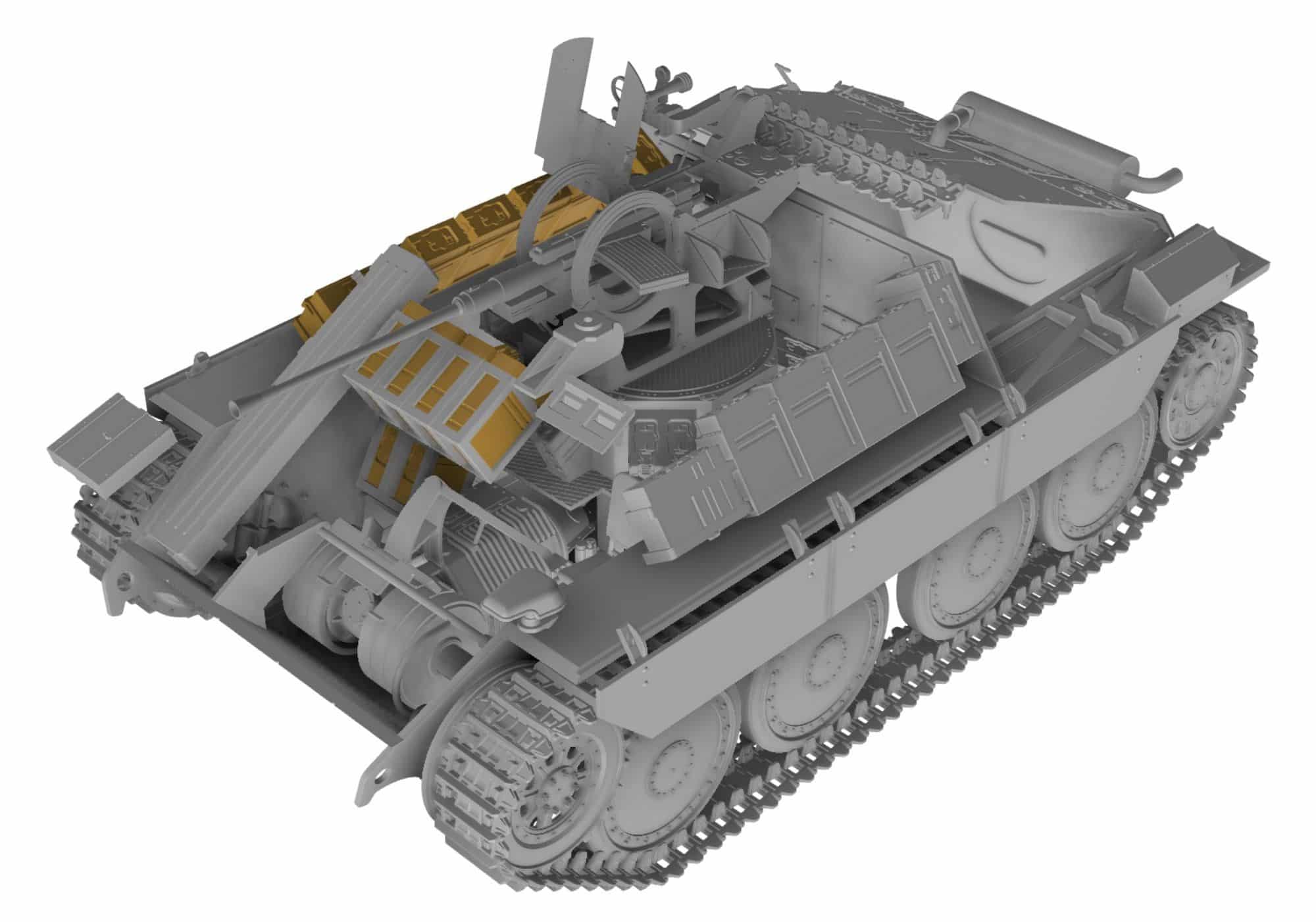 Thunder Model Bergepanzer Hetzer with 2cm Flak CAD-2