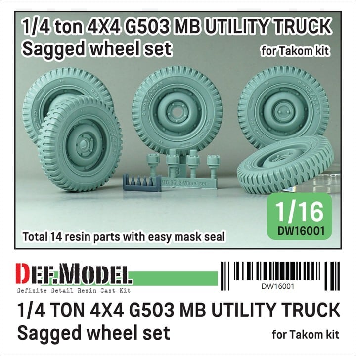 DW16001 WW2 US 1-4 ton G503 Utility Truck Wheel set