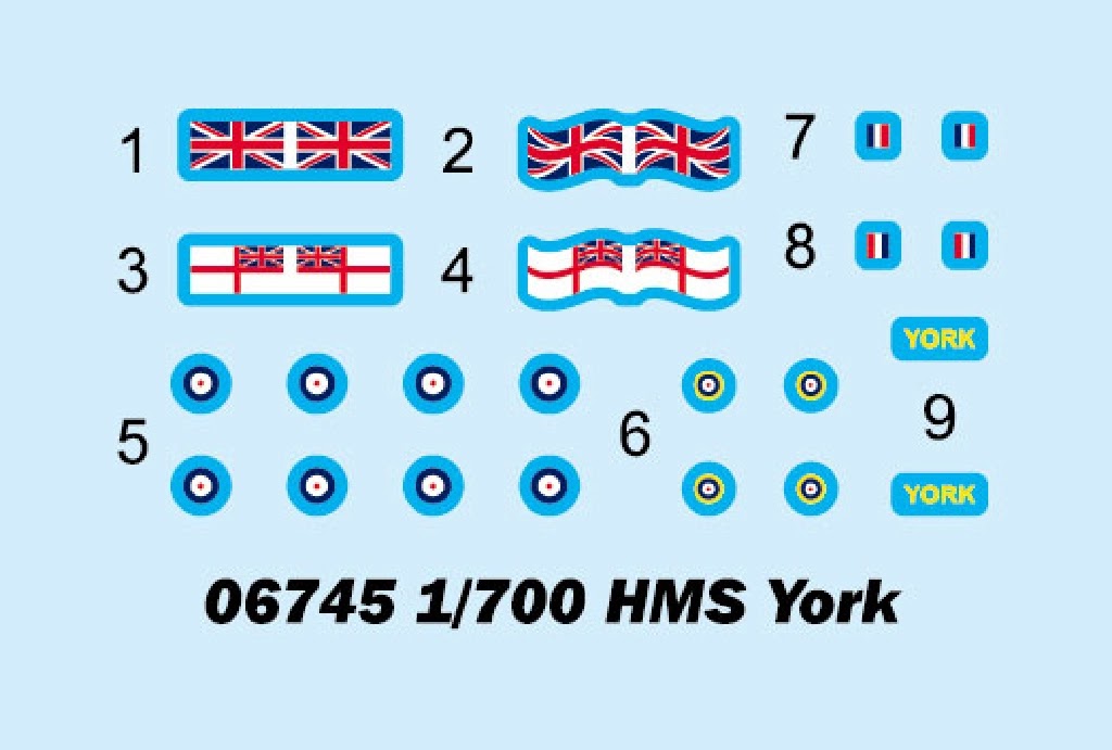 Royal Military from the Breeze & Sea from Trumpeter in December HMS York Decals