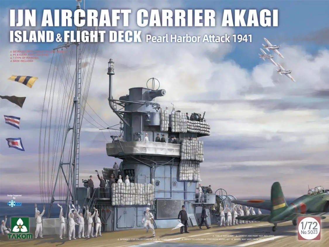 IJN Airplane Provider AKAGI Island & Flying Deck - Pearl Harbour Assault 1941. From Takom
