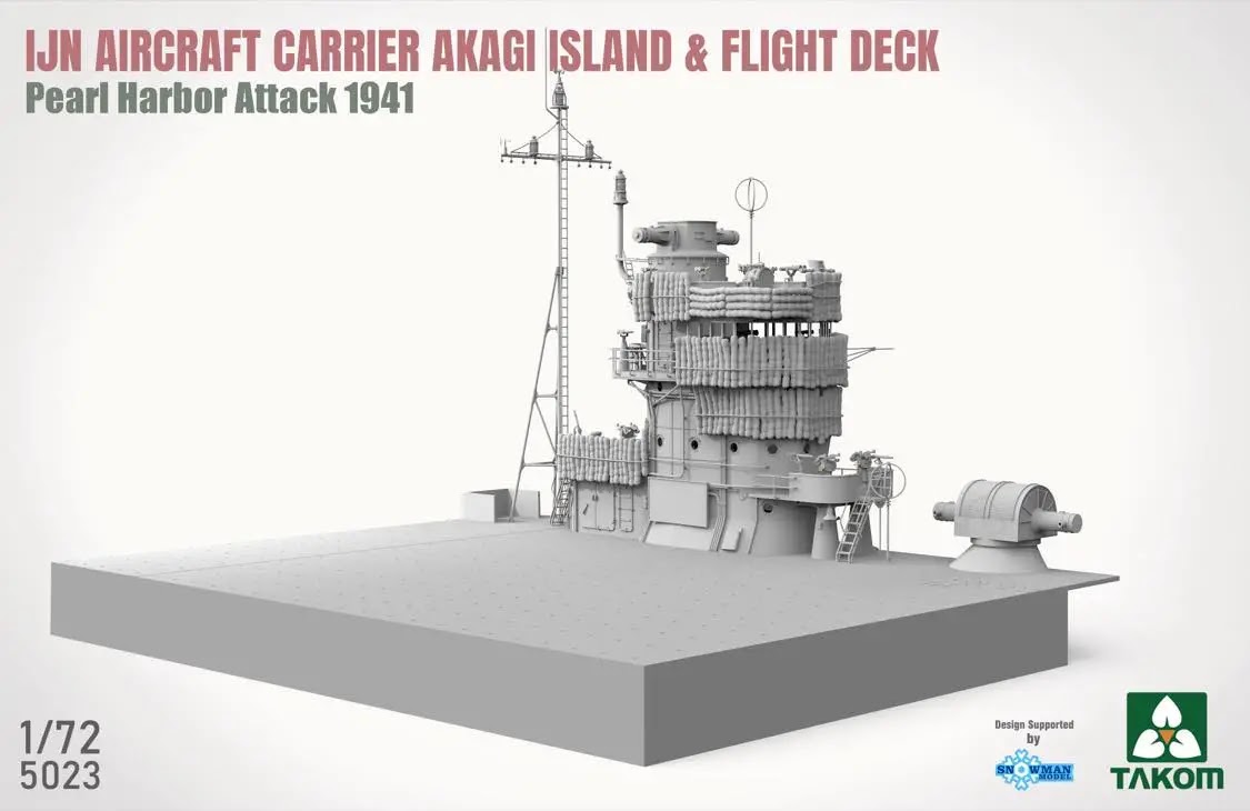 IJN Airplane Provider AKAGI Island & Flying Deck - Pearl Harbour Assault 1941. From Takom-2